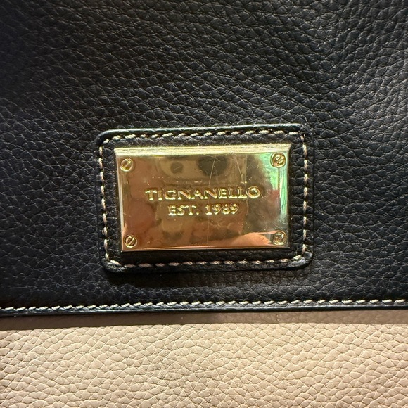 Tignanello Black and Cream Satchel - Picture 3 of 9
